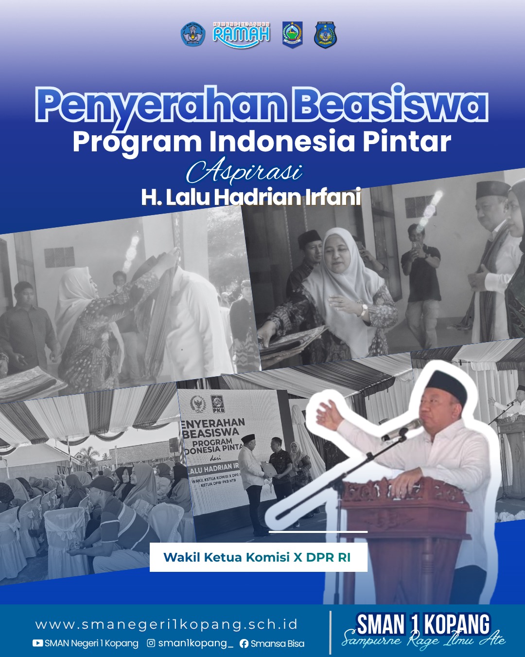 Penyerahan Beasiswa Program Indonesia Pintar Aspirasi oleh Wakil Ketua Komisi X DPR RI