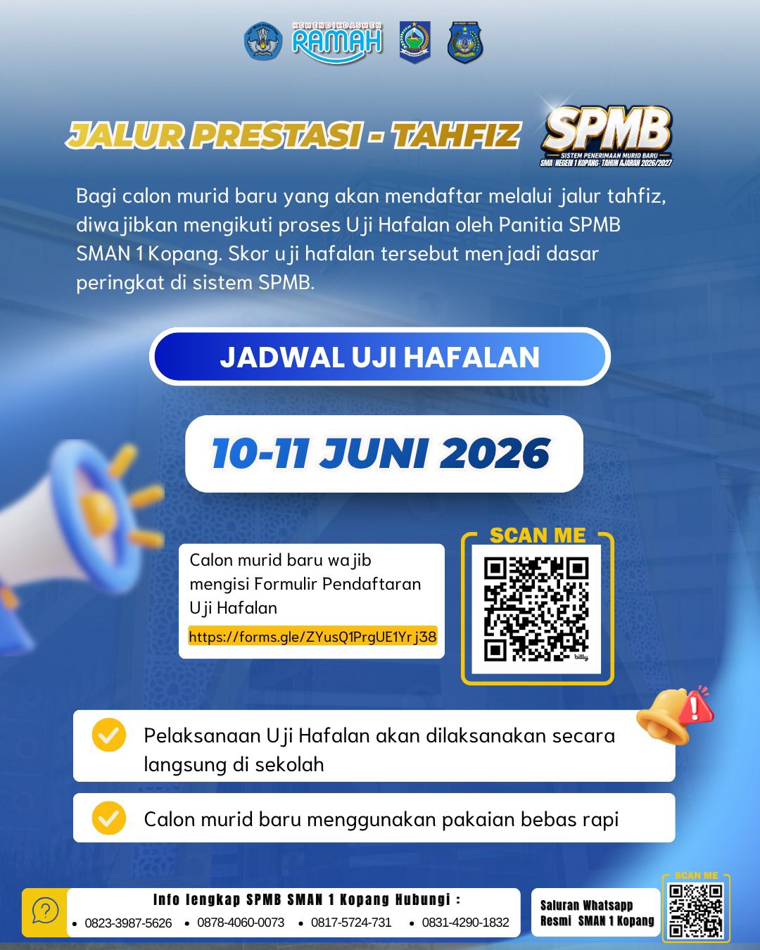 SMAN 1 Kopang Laksanakan Uji Hafalan Jalur Prestasi Tahfiz dalam SPMB Tahun Ajaran 2026/2027