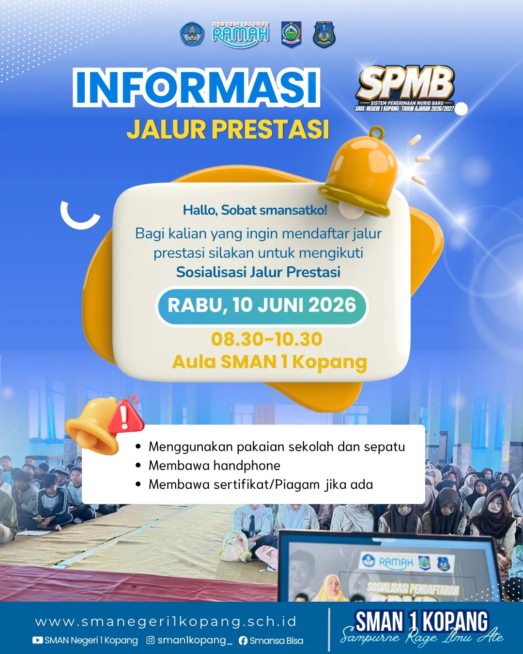 SMAN 1 Kopang Gelar Sosialisasi Jalur Prestasi PPDB 2026/2027 Esok Hari