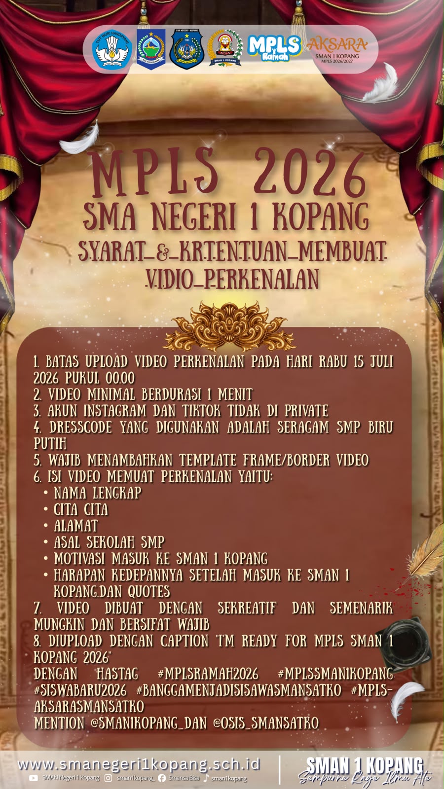 Wajib dan Kreatif! SMAN 1 Kopang Rilis Syarat Pembuatan Video Perkenalan Siswa Baru MPLS 2026