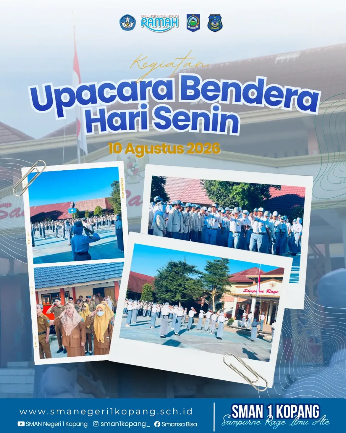 SMAN 1 Kopang Laksanakan Kegiatan Upacara Bendera Hari Senin Tanggal 10 Agustus 2026
