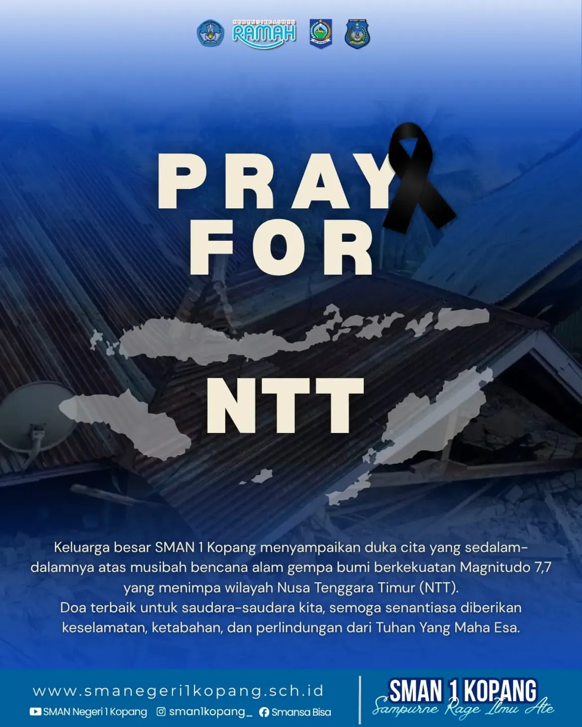 Keluarga Besar SMAN 1 Kopang Sampaikan Belasungkawa dan Doa untuk Korban Gempa di NTT